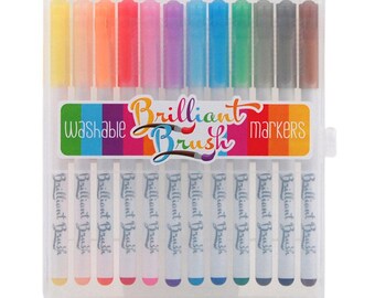 Soft Brush Tip Brilliant Brush Washable Markers Calligraphy Art Supply Drawing Kawaii Planner Scrapbooking Stationary Gift Stocking Stuffer