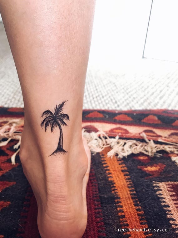 Palm Tree Temporary Tattoo Set of 2