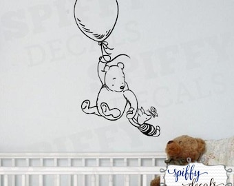 Winnie The Pooh Piglet Balloon Wall Decal Sticker Nursery Classic Winnie The Pooh Bear Listing Stats Spiffy Decals