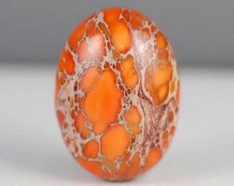 5 Pieces Imperial Jasper 25x18mm Oval Orange Cabochon Cab (90183071-C1)