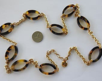 Ralph Lauren Tortoise Lucite Chain Necklace