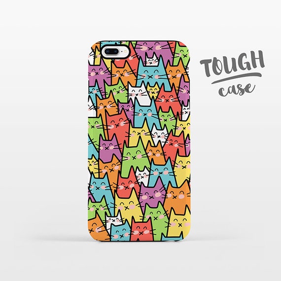 Cat iPhone Case Cat iPhone 8 Plus Case iPhone X Case iPhone 7 Case iPhone 8 Case iPhone 6 Plus Case 6s 5s 5c 5 4 Colorful Phone Case TOUGH