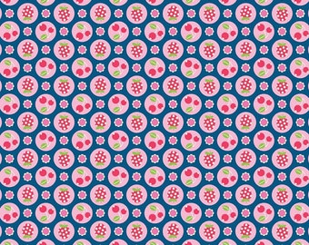 Flutterberry Navy Berries by Melly and Me by Riley Blake