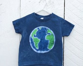 Kids Earth Day Shirt, Blue Earth Kids Shirt, Boys Earth Shirt, Girls Earth Shirt, Batik Earth Day Shirt, Toddler Earth Day Shirt