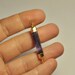 Healing Harmony Stone Natural Ametyst Crystal Connector Gold Plated. Purple color Rectangular shape. 36x6 mm. 11.80 Cts.