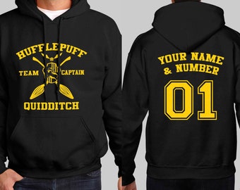 Custom Hufflepuff Quidditch Hoodie - Harry Potter Hoodie //Unisex