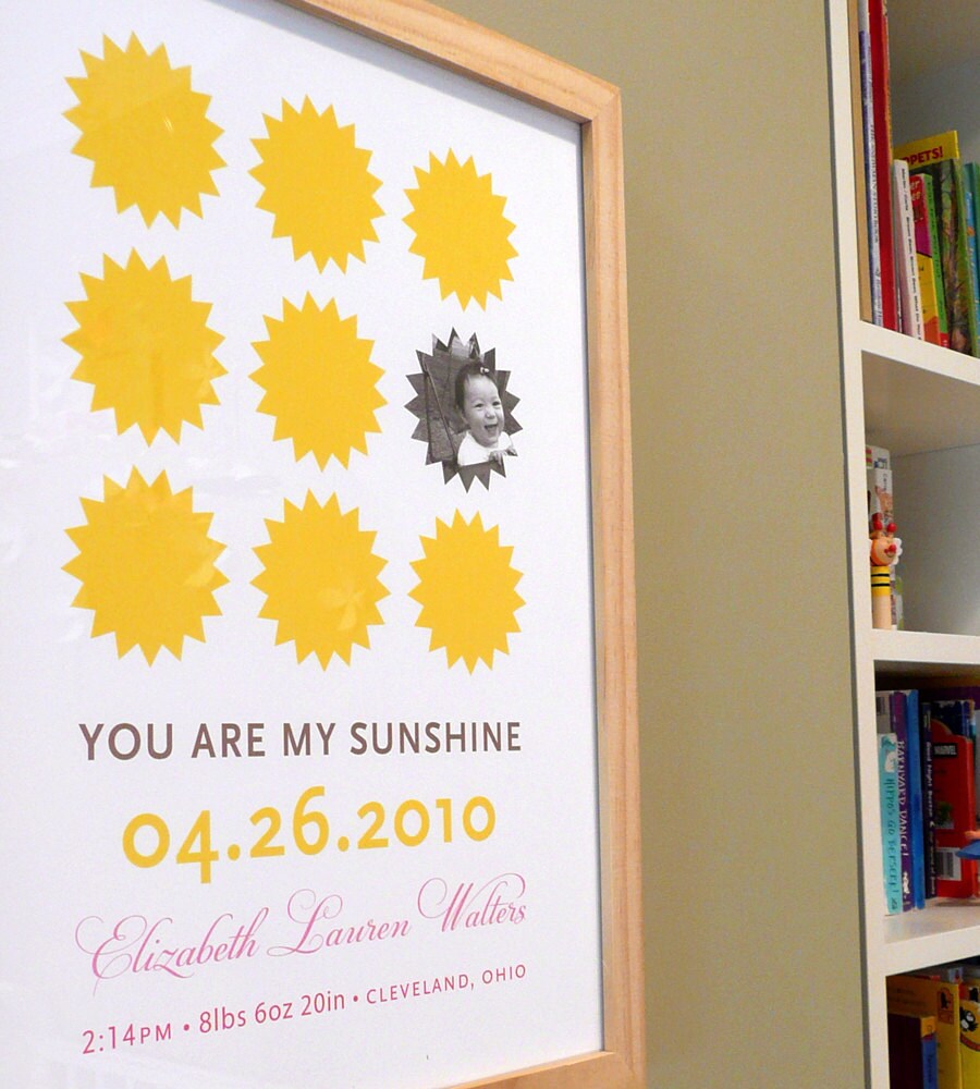 You are my sunshine modern wall art with photo CUSTOM 8x10