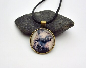Steampunk necklace for men, steampunk cat necklace, cat gears charm necklace, cat aviator goggles necklace, steampunk goggles, gift for men