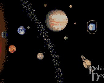 The Solar System Cross Stitch Pattern PDF