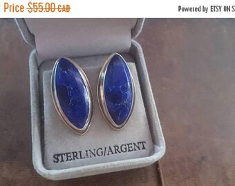 ON SALE Vintage Sterling Silver and Stone Earrings