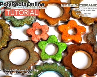 Polymer Clay Tutorial, Polymer Clay Beads, Polymer Clay Jewelry, Necklace Tutorial, PDF Tutorial, Jewelry Tutorial, Ceramic, Video, Fimo