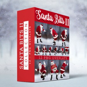 Santa Bits TWO - 12 PNG Overlays