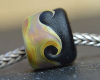 Unique Handmade Lampwork Glass European Charm Bead - SRA - Fits all charm bracelets - Silver Core Options