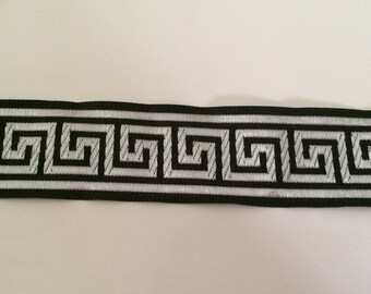 Medieval 3.5 cm black and Silver Ribbon