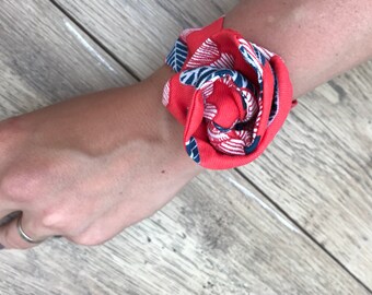 Bracelet twist teen and adult in red fabric
