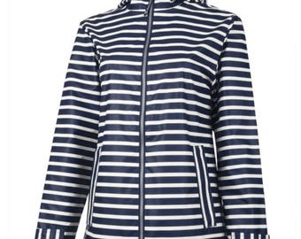 FREE SHIPPING! Monogram Rain Jacket, Monogrammed Navy Stripe Charles River Rain Jacket, Monogrammed Rain Jacket, Monogram Navy Stripe Jacket
