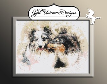 Border Collies Cross Stitch Pattern