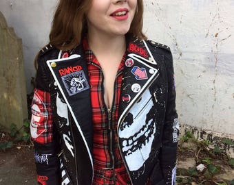 Misfits Skull Black Faux Leather Women's Punk Gothic Jacket Glam Rock
