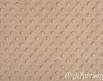 Minky fabric by the yard- camel minky dimple fabric- minky dot fabric