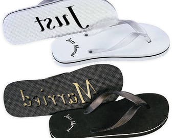 Just Married Flip Flops - His and Hers available