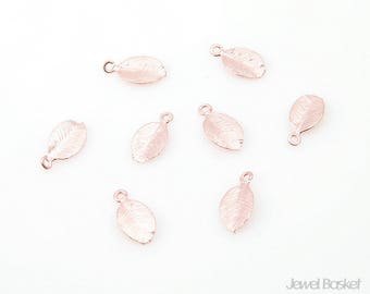 Tiny leaf Pendant in Matte Rose Gold / 5.5mm x 11mm / BMRG022-P (8pcs)