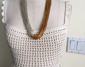 Hand Crocheted Summer Crop Top