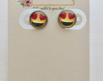 10mm Emoticon Glass Earrings