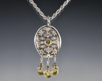 Fine Silver and Citrine Pendant