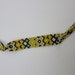 Friendship bracelet - double diamond pattern - white, yellow, navy blue, lime green - Vintage handmade