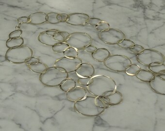 Sterling Silver Open Hoop Necklace (28")