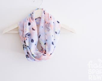 Pastel Fabric Scarf, Infinity Scarf, Soft Cotton, Loop, Circle, Eternity, Spring, Womens Fashion, Accessory, Gift for Her, Birthday Present