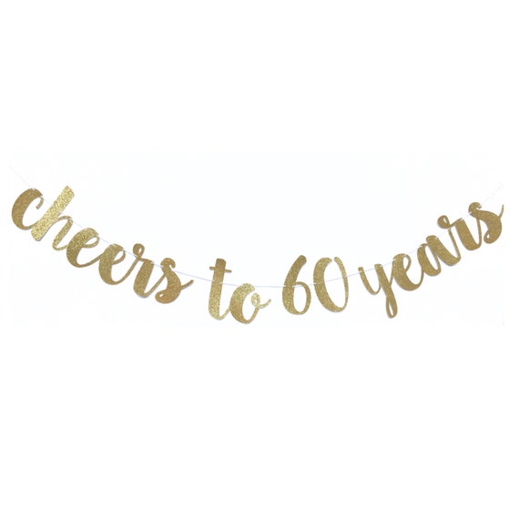 Cheers to 60 Years Banner 60th Birthday Decoration 60 and