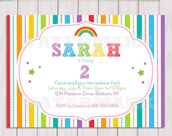 rainbow invitations templates free