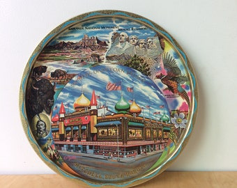 Souvenir Metal Tray from South Dakota