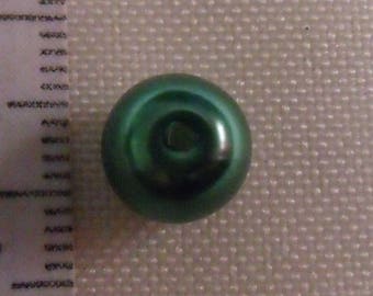 glass beads, set of 7, dark green, 8mm