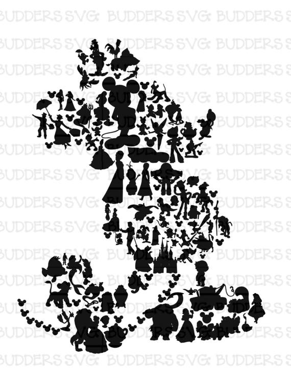 Download Character Filled Mickey Mouse SVG Disney Cut File Disney