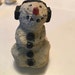 Christmas Handmade snowman paper mache green snowmen OOAK decorations holiday winter decor