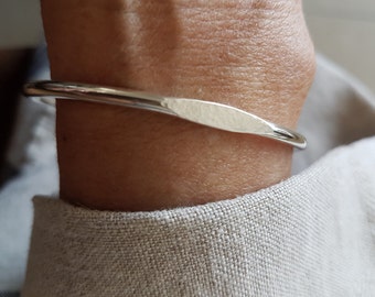 Silver Cuff Bracelet, Silver Signet Bracelet, Silver Jewelry, Stacking Cuff Bracelet, Open Cuff Bracelet, Handmade Bracelet, Venexia Jewelry