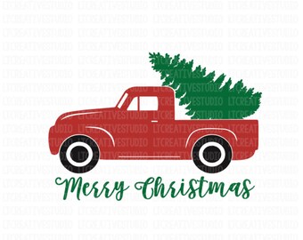 Christmas Truck SVG,Christmas Tree Truck svg, Christmas SVG, Merry Christmas SVG, Cricut Cut Files, Sihouette Cut Files