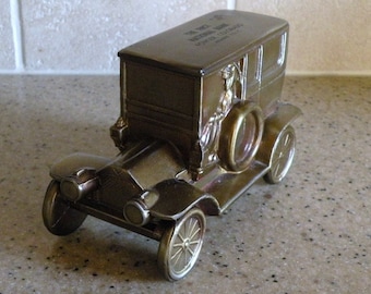 1950s Metal Antique Car Bank with Key