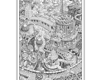 The Gong Wizards - GIANT 27"x 40" Wildergorn Colour-In Poster