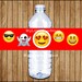 Emoji bottle labels Printable Emoji water bottle labels