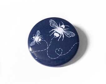 Navy Bumblebee Pinback Button