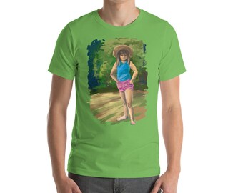 Art TShirt "Summer Child". Design T Shirt, Realism Painting, Sunny Day, Impressionism, Unisex Clothing Adults, Art on Tshirt, Art on Clothes