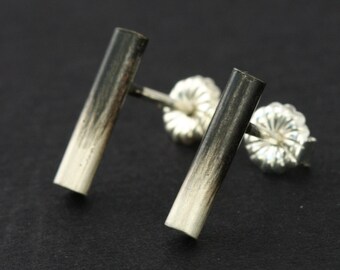 Ombre Sterling Studs, Silver Stick Stud Earrings, Sterling Stud Earrings