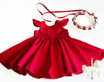 Classic Red Dress | Christmas Dress | Red Dress | Girls Dress | Baby Dress | Toddler Dress | Holiday Dress | Party Dress | Birthday Dress
