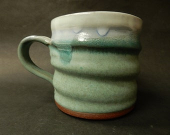 Stoneware pottery turquoise mug….#1550*