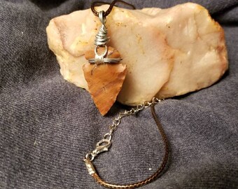 Hand made arrowhead necklace.