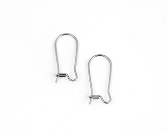Stainless Steel Kidney Earring Hooks - 20 Pieces (10 Pairs)