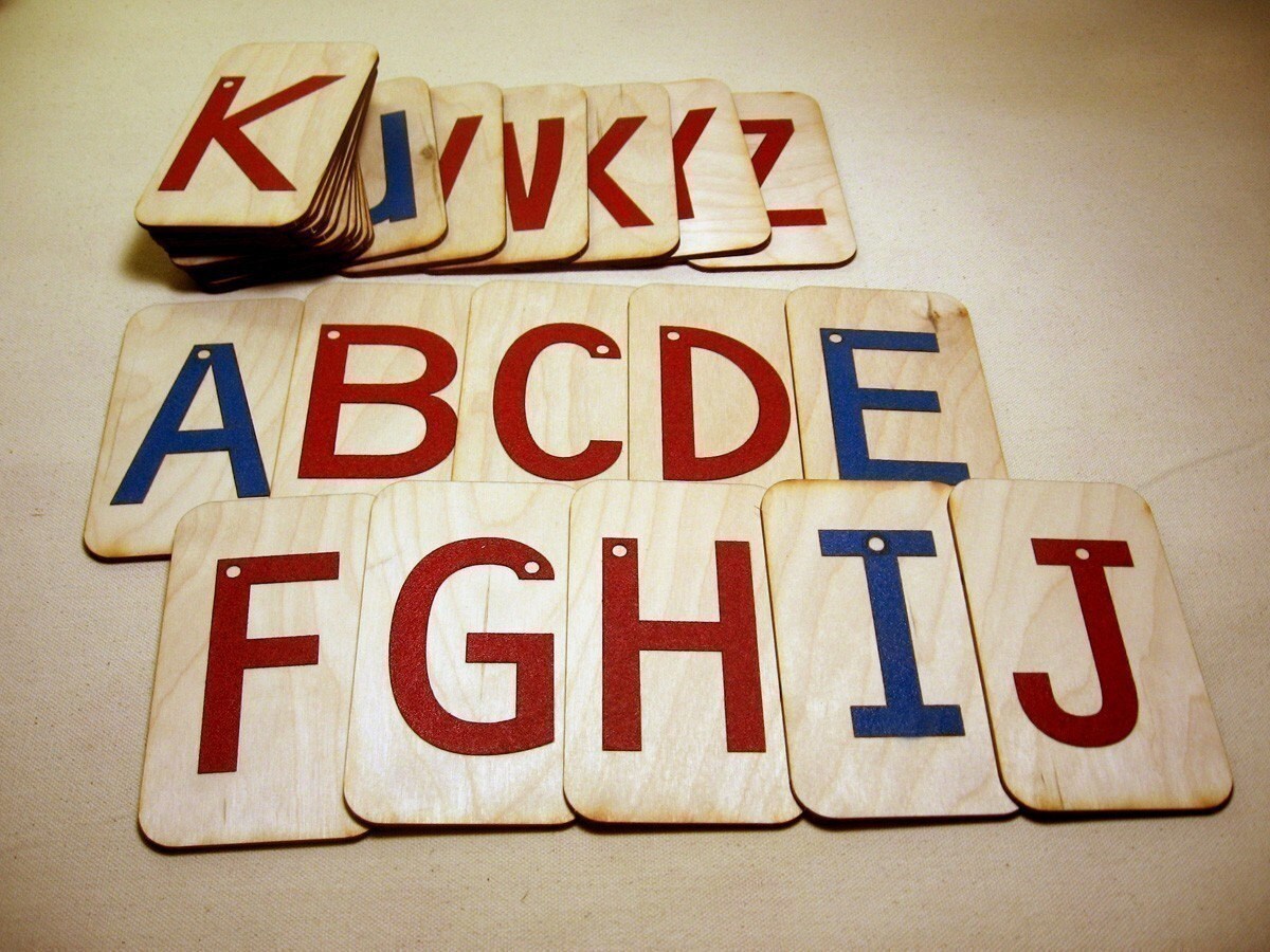 Sandpaper Letters Uppercase mounted on 3x5 birch